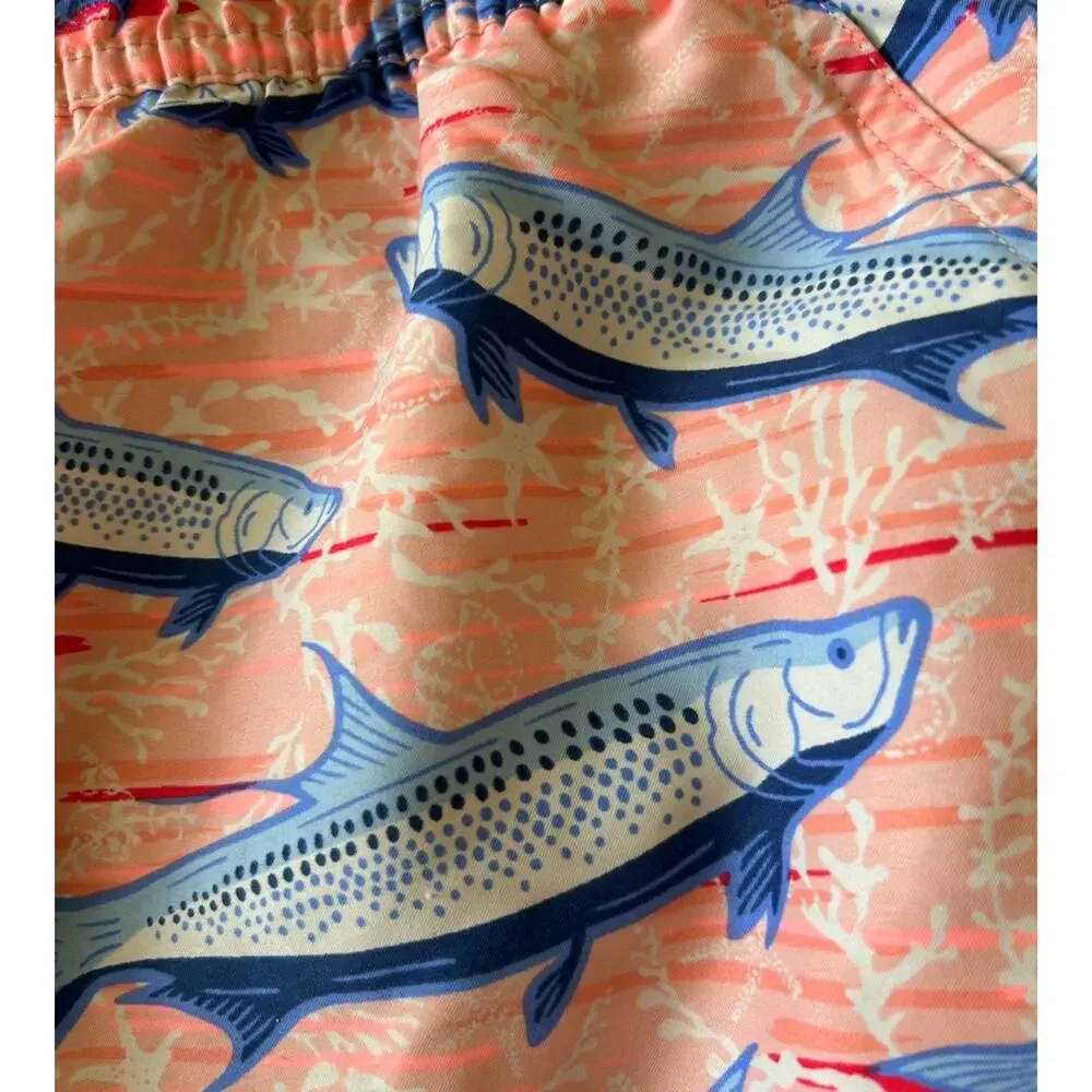 VINEYARD VINES FISH PRINT SWIM TRUNKS MENS 2XL TARPON SNOOK SUMMER RETRO BEACH
